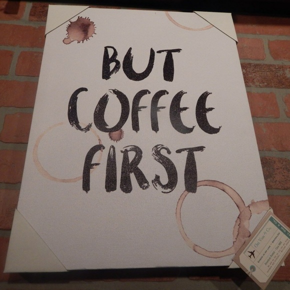 But Coffee Cup Stain Mark FIRST Canvas Wall ART Hanging Barista Home Decor Cafe - Picture 3 of 7